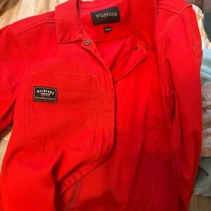 Wildfang Vibrant Red coveralls